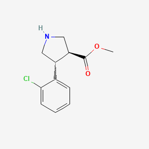 molecular formula C12H14ClNO2 B13616172 Trans-methyl 4-(2-chlorophenyl)pyrrolidine-3-carboxylate 