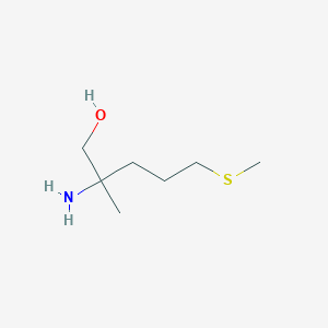 molecular formula C7H17NOS B13616206 2-Amino-2-methyl-5-(methylthio)pentan-1-ol 