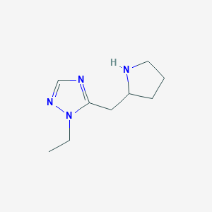 molecular formula C9H16N4 B13616251 1-Ethyl-5-(pyrrolidin-2-ylmethyl)-1h-1,2,4-triazole 