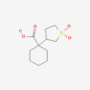 molecular formula C11H18O4S B13616279 1-(1,1-Dioxidotetrahydrothiophen-3-yl)cyclohexane-1-carboxylic acid 