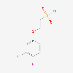 molecular formula C8H7Cl2FO3S B13616285 2-(3-Chloro-4-fluorophenoxy)ethane-1-sulfonyl chloride 