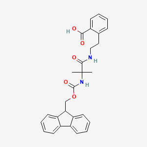 molecular formula C28H28N2O5 B13616303 2-{2-[2-({[(9H-fluoren-9-yl)methoxy]carbonyl}amino)-2-methylpropanamido]ethyl}benzoic acid 