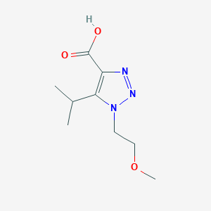 molecular formula C9H15N3O3 B13616366 5-Isopropyl-1-(2-methoxyethyl)-1h-1,2,3-triazole-4-carboxylic acid 