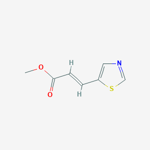 molecular formula C7H7NO2S B13616379 Methyl 3-(thiazol-5-yl)acrylate 