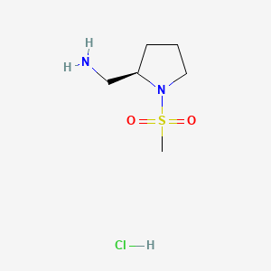 molecular formula C6H15ClN2O2S B13616390 1-[(2R)-1-methanesulfonylpyrrolidin-2-yl]methanaminehydrochloride 