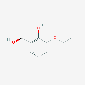 molecular formula C10H14O3 B13616392 (s)-2-Ethoxy-6-(1-hydroxyethyl)phenol 