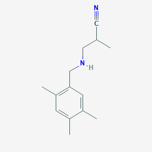 2-Methyl-3-((2,4,5-trimethylbenzyl)amino)propanenitrile