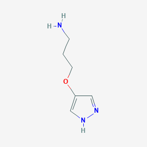 molecular formula C6H11N3O B13616461 3-(1H-pyrazol-4-yloxy)propan-1-amine 