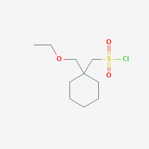 molecular formula C10H19ClO3S B13616483 (1-(Ethoxymethyl)cyclohexyl)methanesulfonyl chloride 