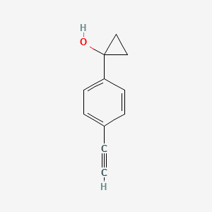 molecular formula C11H10O B13616493 1-(4-Ethynylphenyl)cyclopropan-1-ol 