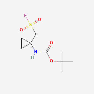 molecular formula C9H16FNO4S B13616505 tert-butylN-{1-[(fluorosulfonyl)methyl]cyclopropyl}carbamate 