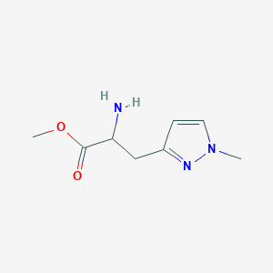 molecular formula C8H13N3O2 B13616522 methyl 2-amino-3-(1-methyl-1H-pyrazol-3-yl)propanoate 