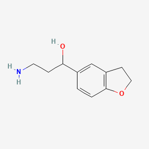 molecular formula C11H15NO2 B13616531 3-Amino-1-(2,3-dihydrobenzofuran-5-yl)propan-1-ol 