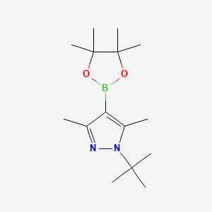 molecular formula C15H27BN2O2 B13616586 1-(tert-Butyl)-3,5-dimethyl-4-(4,4,5,5-tetramethyl-1,3,2-dioxaborolan-2-yl)-1H-pyrazole 