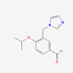 molecular formula C14H16N2O2 B1361661 3-(1H-imidazol-1-ylmethyl)-4-isopropoxybenzaldehyde CAS No. 947012-62-6