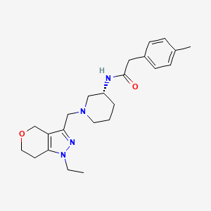 molecular formula C23H32N4O2 B13616676 N-[(3R)-1-({1-ethyl-1H,4H,6H,7H-pyrano[4,3-c]pyrazol-3-yl}methyl)piperidin-3-yl]-2-(4-methylphenyl)acetamide 