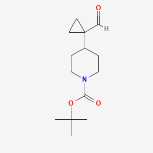 molecular formula C14H23NO3 B13616687 Tert-butyl 4-(1-formylcyclopropyl)piperidine-1-carboxylate 