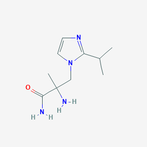 molecular formula C10H18N4O B13616695 2-Amino-3-(2-isopropyl-1h-imidazol-1-yl)-2-methylpropanamide 