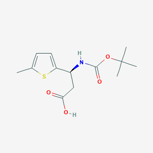 molecular formula C13H19NO4S B13616756 (S)-3-((tert-butoxycarbonyl)amino)-3-(5-methylthiophen-2-yl)propanoic acid 