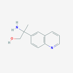 molecular formula C12H14N2O B13616765 2-Amino-2-(6-quinolyl)propan-1-OL CAS No. 1270341-08-6