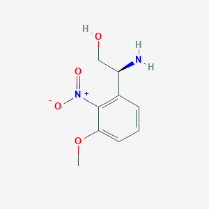 molecular formula C9H12N2O4 B13616771 (s)-2-Amino-2-(3-methoxy-2-nitrophenyl)ethan-1-ol 