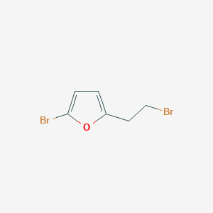 molecular formula C6H6Br2O B13616798 2-Bromo-5-(2-bromoethyl)furan 