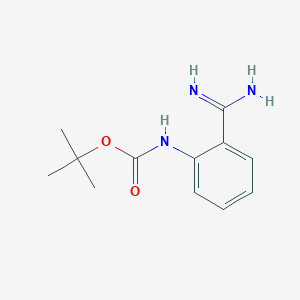 molecular formula C12H17N3O2 B13616815 Tert-butyl (2-carbamimidoylphenyl)carbamate 