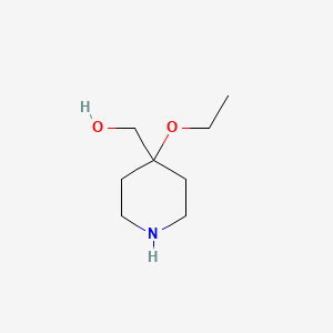 molecular formula C8H17NO2 B13616842 (4-Ethoxypiperidin-4-yl)methanol 