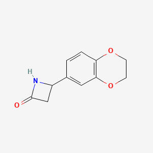 molecular formula C11H11NO3 B13616874 4-(2,3-Dihydrobenzo[b][1,4]dioxin-6-yl)azetidin-2-one 