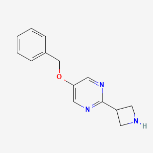 molecular formula C14H15N3O B13616876 2-(Azetidin-3-yl)-5-(benzyloxy)pyrimidine 