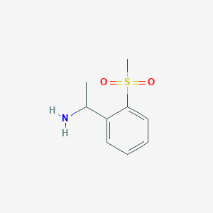 molecular formula C9H13NO2S B13616938 1-[2-(Methylsulfonyl)phenyl]ethanamine 