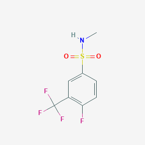 molecular formula C8H7F4NO2S B13617099 4-fluoro-N-methyl-3-(trifluoromethyl)benzenesulfonamide 