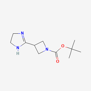 molecular formula C11H19N3O2 B13617331 tert-butyl3-(4,5-dihydro-1H-imidazol-2-yl)azetidine-1-carboxylate 