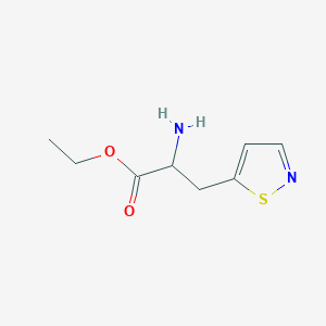 molecular formula C8H12N2O2S B13617348 Ethyl 2-amino-3-(isothiazol-5-yl)propanoate 