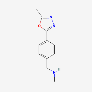 molecular formula C11H13N3O B1361735 N-Méthyl-4-(5-méthyl-1,3,4-oxadiazol-2-YL)benzylamine CAS No. 944450-83-3