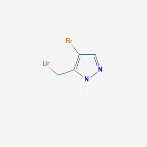 molecular formula C5H6Br2N2 B13617493 4-Bromo-5-(bromomethyl)-1-methyl-1H-pyrazole 