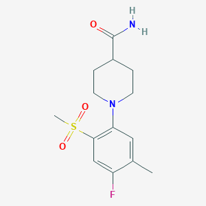 molecular formula C14H19FN2O3S B1361759 1-(4-氟-5-甲基-2-(甲磺酰基)苯基)哌啶-4-甲酰胺 CAS No. 1000339-66-1