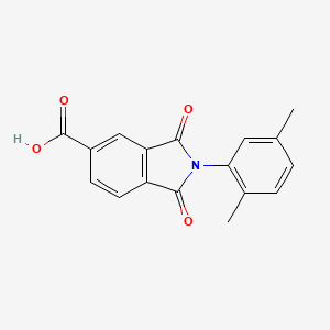 molecular formula C17H13NO4 B1361796 2-(2,5-Dimethyl-phenyl)-1,3-dioxo-2,3-dihydro-1H-isoindole-5-carboxylic acid CAS No. 306320-92-3