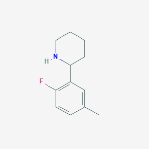 molecular formula C12H16FN B13617993 2-(2-Fluoro-5-methylphenyl)piperidine 