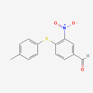 molecular formula C14H11NO3S B1361804 4-[(4-Methylphenyl)thio]-3-nitrobenzaldehyde CAS No. 270262-89-0