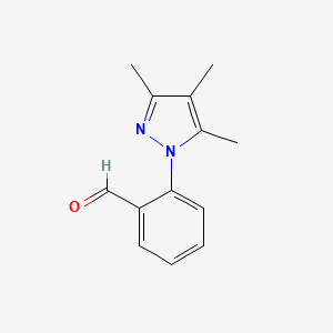 molecular formula C13H14N2O B13618047 2-(3,4,5-Trimethyl-1h-pyrazol-1-yl)benzaldehyde 