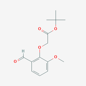 molecular formula C14H18O5 B13618174 Tert-butyl2-(2-formyl-6-methoxyphenoxy)acetate 