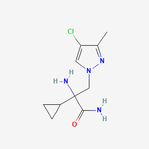 2-Amino-3-(4-chloro-3-methyl-1h-pyrazol-1-yl)-2-cyclopropylpropanamide