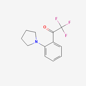 molecular formula C12H12F3NO B13618377 2,2,2-Trifluoro-1-[2-(1-pyrrolidinyl)phenyl]ethanone CAS No. 124004-76-8