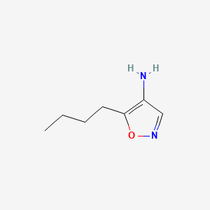 molecular formula C7H12N2O B13618386 5-Butylisoxazol-4-amine 