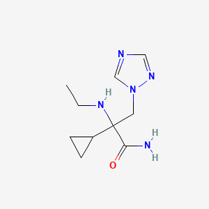 molecular formula C10H17N5O B13619007 2-Cyclopropyl-2-(ethylamino)-3-(1h-1,2,4-triazol-1-yl)propanamide 