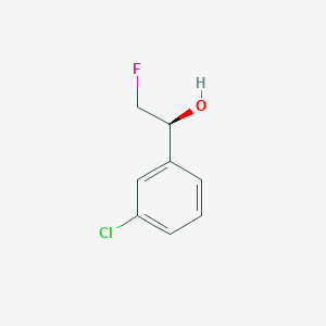 molecular formula C8H8ClFO B13619015 (1S)-1-(3-chlorophenyl)-2-fluoroethan-1-ol 