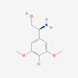 molecular formula C10H14BrNO3 B13619188 (s)-2-Amino-2-(4-bromo-3,5-dimethoxyphenyl)ethan-1-ol 