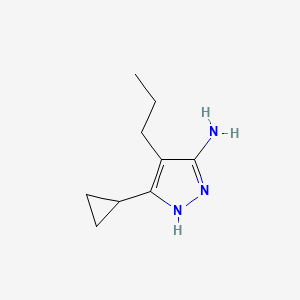 molecular formula C9H15N3 B13619232 3-cyclopropyl-4-propyl-1H-pyrazol-5-amine 