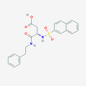 B136196 Butanoic acid, 3-((2-naphthalenylsulfonyl)amino)-4-oxo-4-((2-phenylethyl)amino)-, (S)- CAS No. 141577-40-4